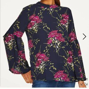 LOFT outlet XXSP Petite Chiffon Floral MP Shirt Blouse Women's 473504